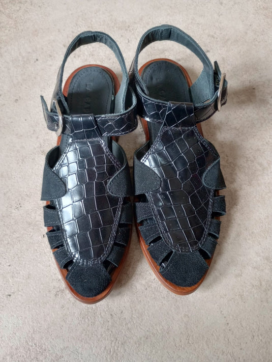 Sandalia Rabath croco negro