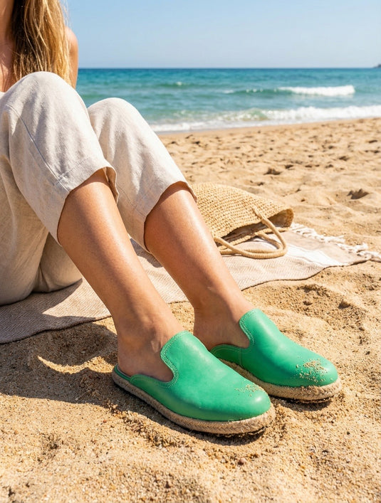 Zapatilla de verano verde