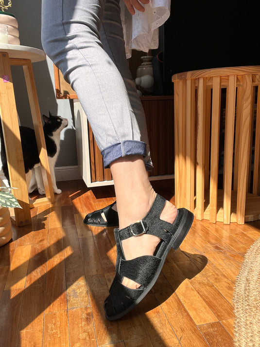 Sandalia Ibiza pelo negro