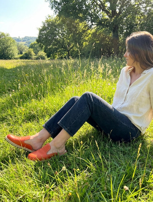 Zapatilla de verano naranja